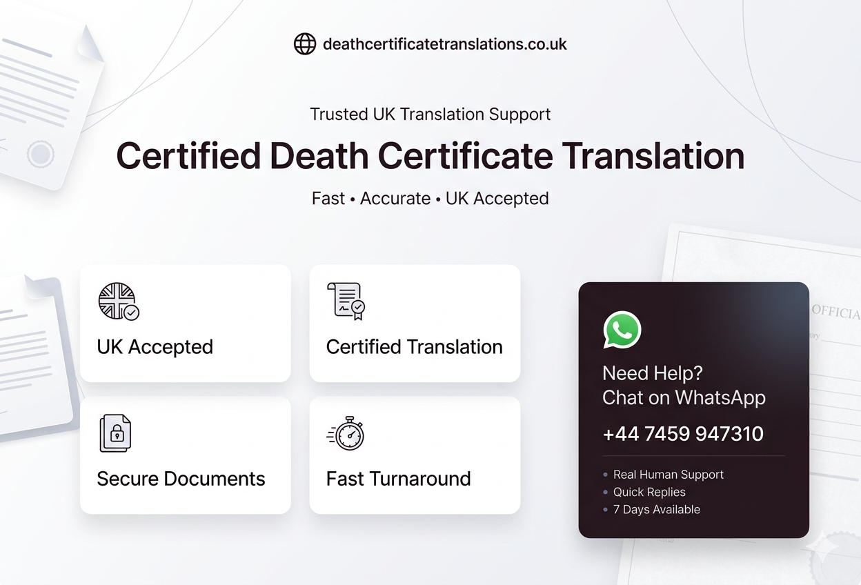 Death certificate translation services for UK legal and official use